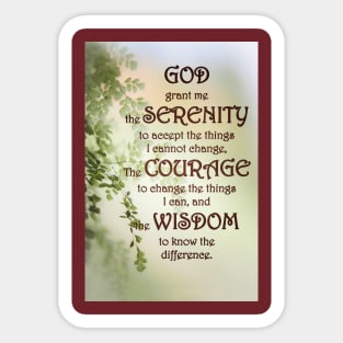 The Serenity Prayer Sticker